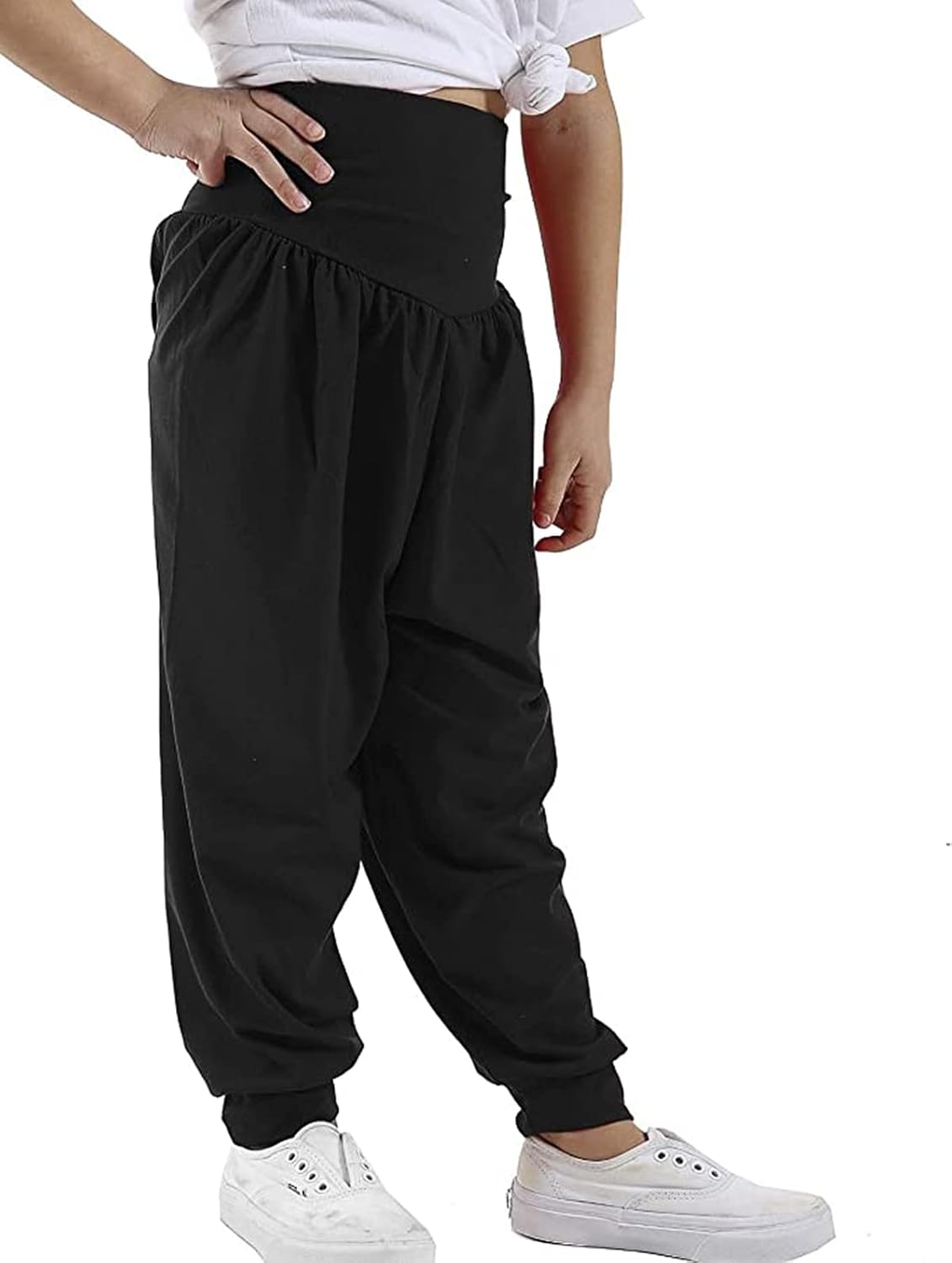 Loxdonz Kids Harem Loose Casual Baggy Sports Dancing Pants Girls Harem Children Trouser - Image 2