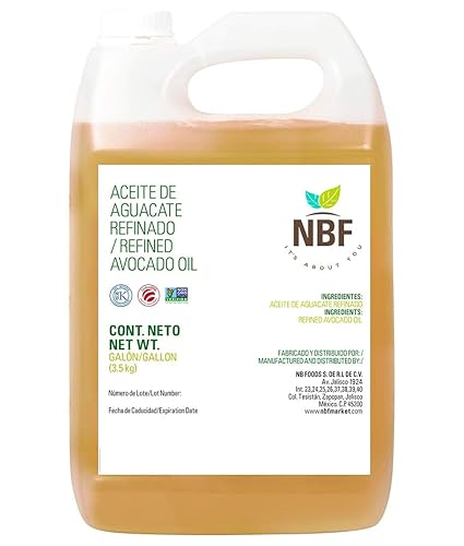 Aceite de aguacate refinado NBF 128floz prensado en frío para cocinar dieta keto