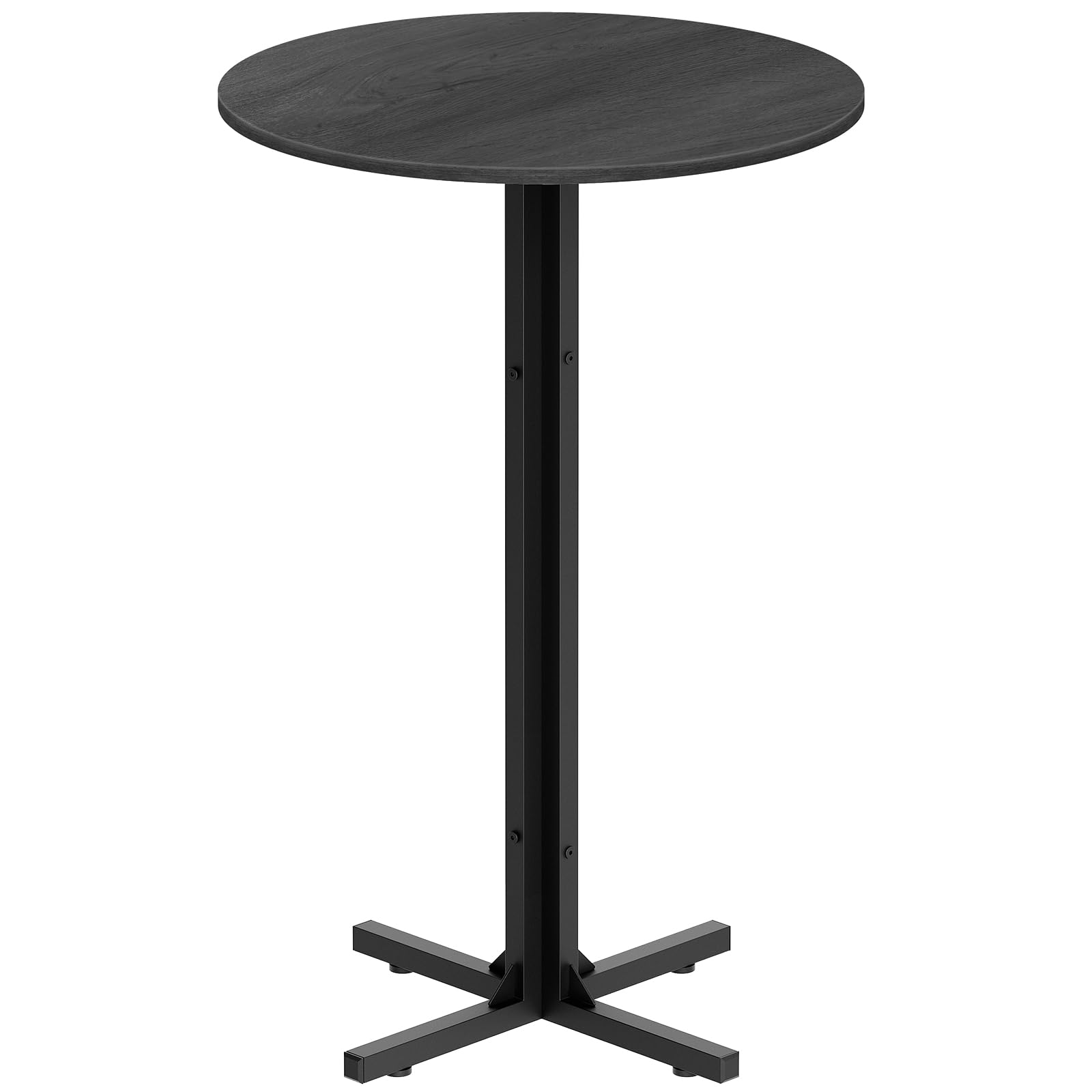 YATINEY Round Bar Table, Counter Height Pub Table, Bar Height Cocktail Table, Versatile Use, for Dining Room, Kitchen, Bar, Pub, Cafe, Black BT10BB