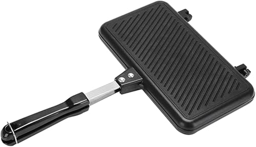 Hemoton Sartén antiadherente de doble cara para hacer sándwiches de aluminio para desayunar, queso a la parrilla y cocinar en fogatas