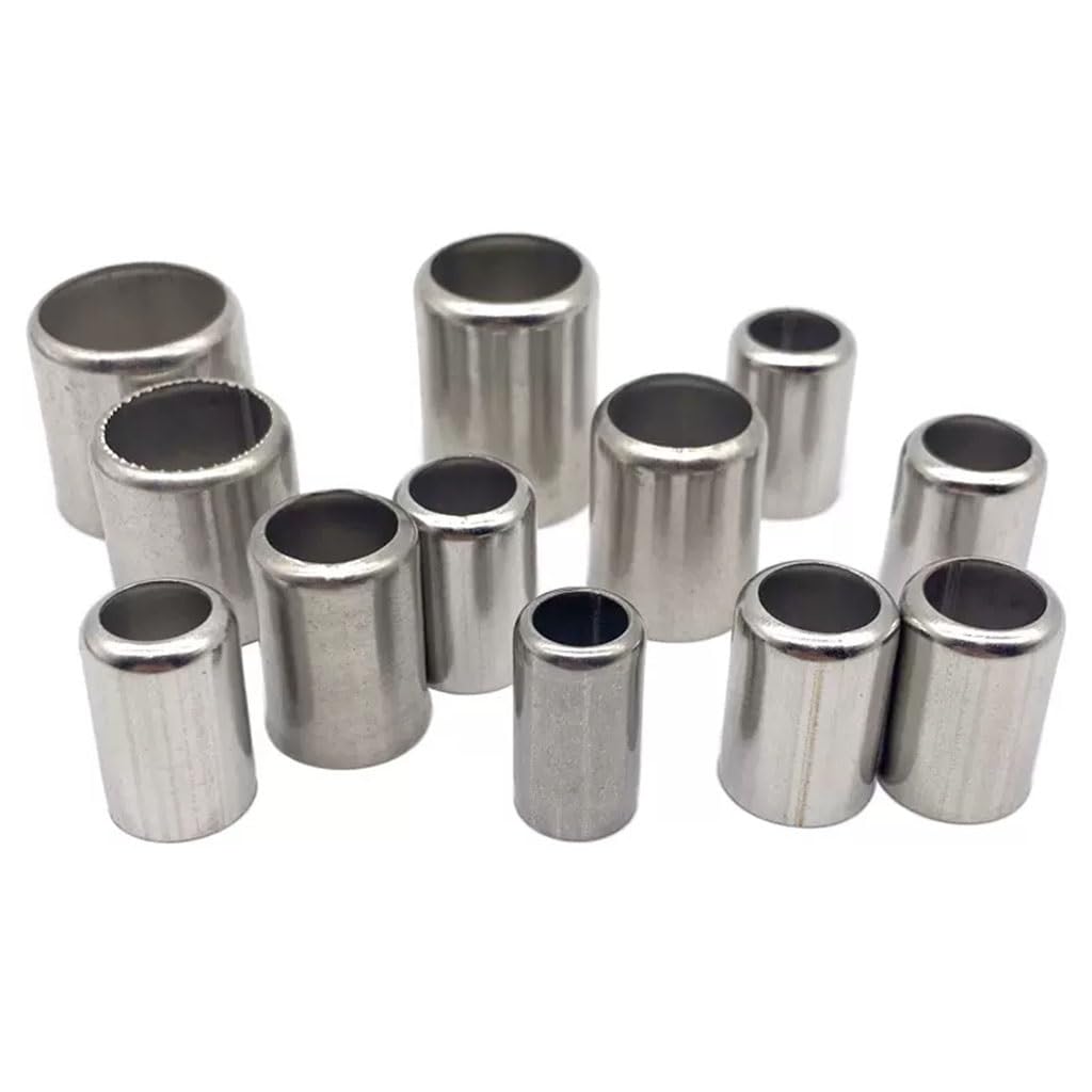AARTERZZA Stainless Steel Cast Pipe Fitting, 50Pcs/Pack Stainless Steel Sleeve Pipe Exhaust Connector 11.5MM -20MM Pipe Joiner, High-Pressure Hose Crimp Tools(15.5mm) Pipe Fitting