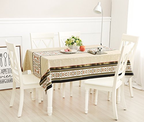Duofire Vinyl Tablecloth Rectangle Heavy Weight Table Cover Wipe Clean Waterproof (54 X 102 Inch, Color-No.015) #TOP2