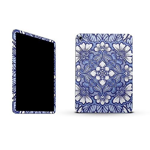 Image of MightySkins Carbon Fiber Skin Compatible with Apple iPad 10.9 inch 10th Gen (2022) Full Wrap Kit - Flower Mandala | Protective Durable Textured Carbon Fiber Finish | Easy to Apply | Made in The USA