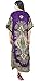 100% Polyester Tribal Ethnic Print Long Kaftan Maxi | Plus Size Purple