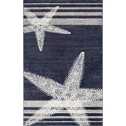 nuLOOM Thomas Paul Starfish and Striped Area Rug, 4x6, Blue - Image 4