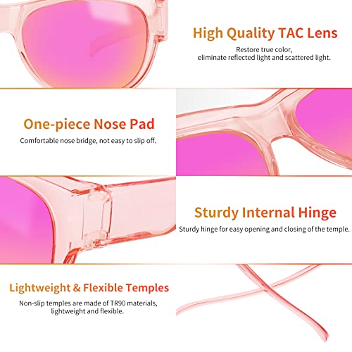 Image of GEGURI Polarized Sunglasses Fit Over Glasses for Men Women, Oversized Square Sun Glasses UV400 Protection Shades