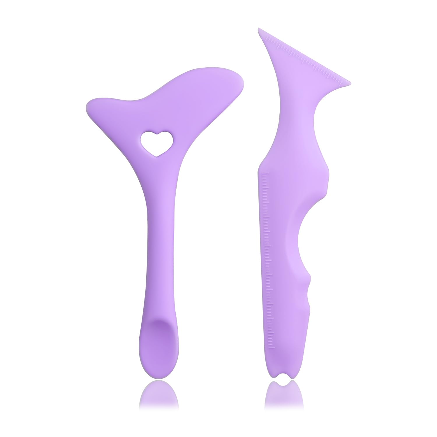 LUTER 2pcs Eyeliner Stencils, Silicone Winged Eyeliner Tool Helper Eyeliner Stencils Wing Tips Multi-Purpose Eye Make-Up Tool for Eyeliner, Eyelash, Eyebrow, Lip Line, Face Contour (Purple)