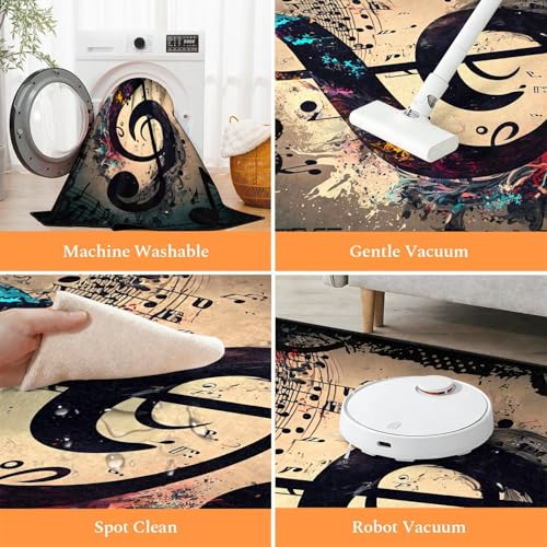 Tapete Decorativo Musical Moderno 5x7ft USHIRUG miniatura 7