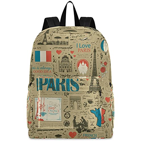 Fustylead Personalized Kids Backpack, Durable School Bag for Boys Girls (Theme Of France)