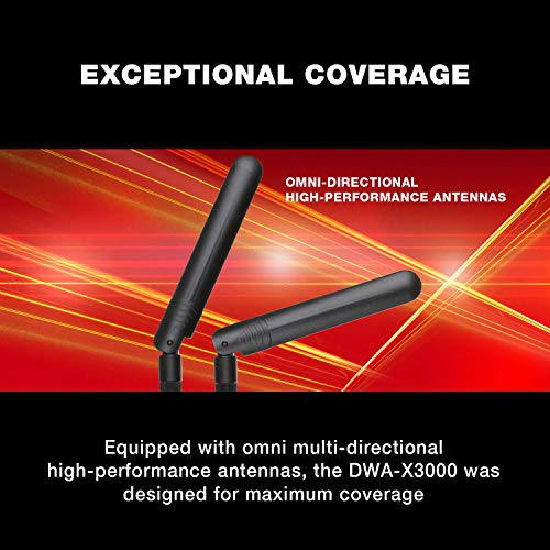 Image of D-Link AX3000 Wi-Fi 6 PCIe Adapter with Bluetooth 5.1, Wi-Fi Network Card for PC, Next Gen 802.11ax, WPA3 Encryption, 2 High-Performance Antennas & Base (DWA-X3000)