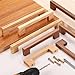 uxcell 4Pcs Wood Drawer Pulls, 4 Inch Hole Center Square Wooden Drawer Pulls Cabinet Handles with Screws for Kitchen Dresser Wardrobes Door Cupboard, Dark Walnut