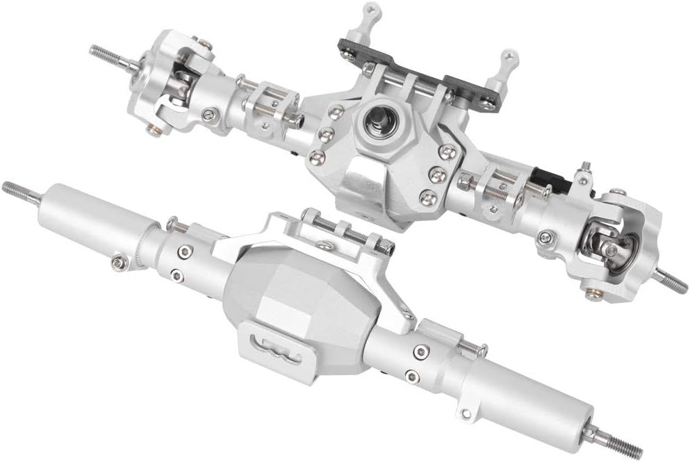 Tbest RC Front axle, Aluminum Alloy Shell RC car Front axle Rear axle Upgrade Parts Accessories for SCX10 II 9 Silver