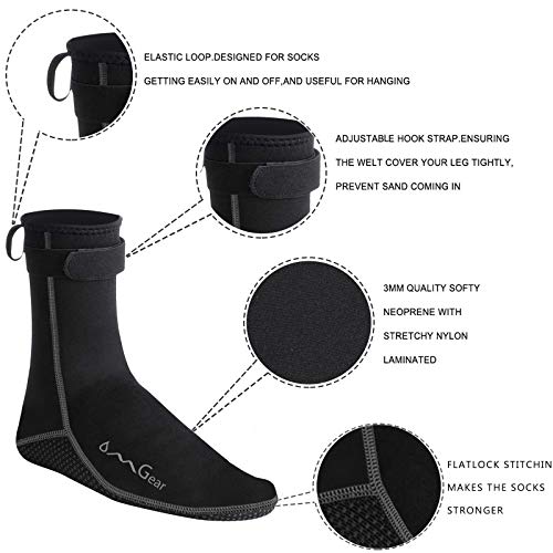 Omgear DS-026 Water Socks Neoprene Socks Beach Booties Shoes 3Mm Glued Blind Stitched Anti-Slip Wetsuit Boots Fin Swim Socks thumb #2