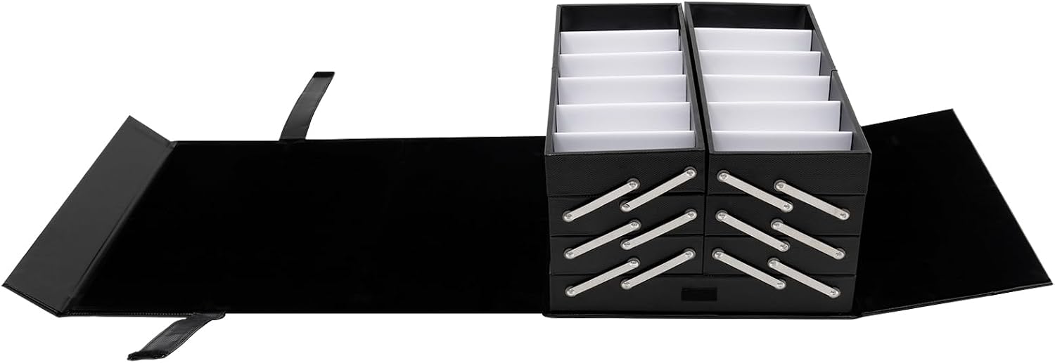 Sunglass Eyeglass Storage Box 48 Slots Glasses Display Drawer Fully Expanded Lockable Case Organizer Multi-function Case Suitcase