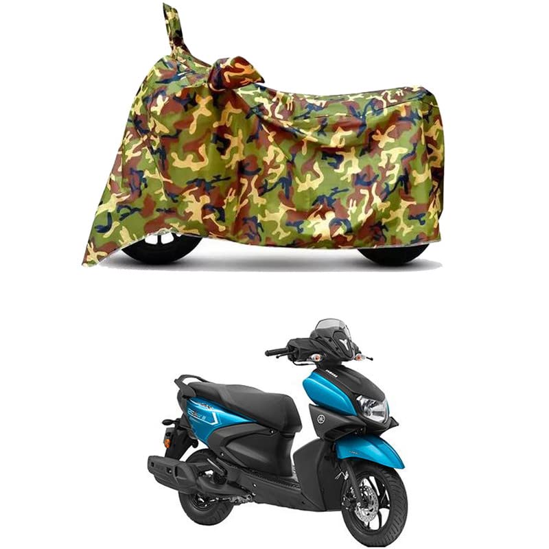 Image of Waterproof 100% PVC Coated Bike Scooty Two Wheeler Body Cover Compatible for Yamaha RayZR 125 ABS /UV-Rays /Heat Protection /Birds Dropping /Scratchproof /Dust Proof [6X6 Jungle Print]