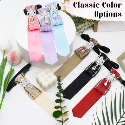 Image of Rhinestone Ties for Women, Skinny Neck Tie for Women Business Prom