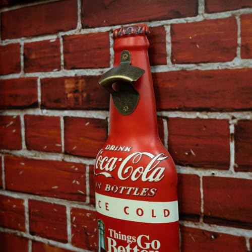 Image of Metal Bottle and Can Opener Ice Cold Co ca Cola Beer Bottle Opener Wall Mount