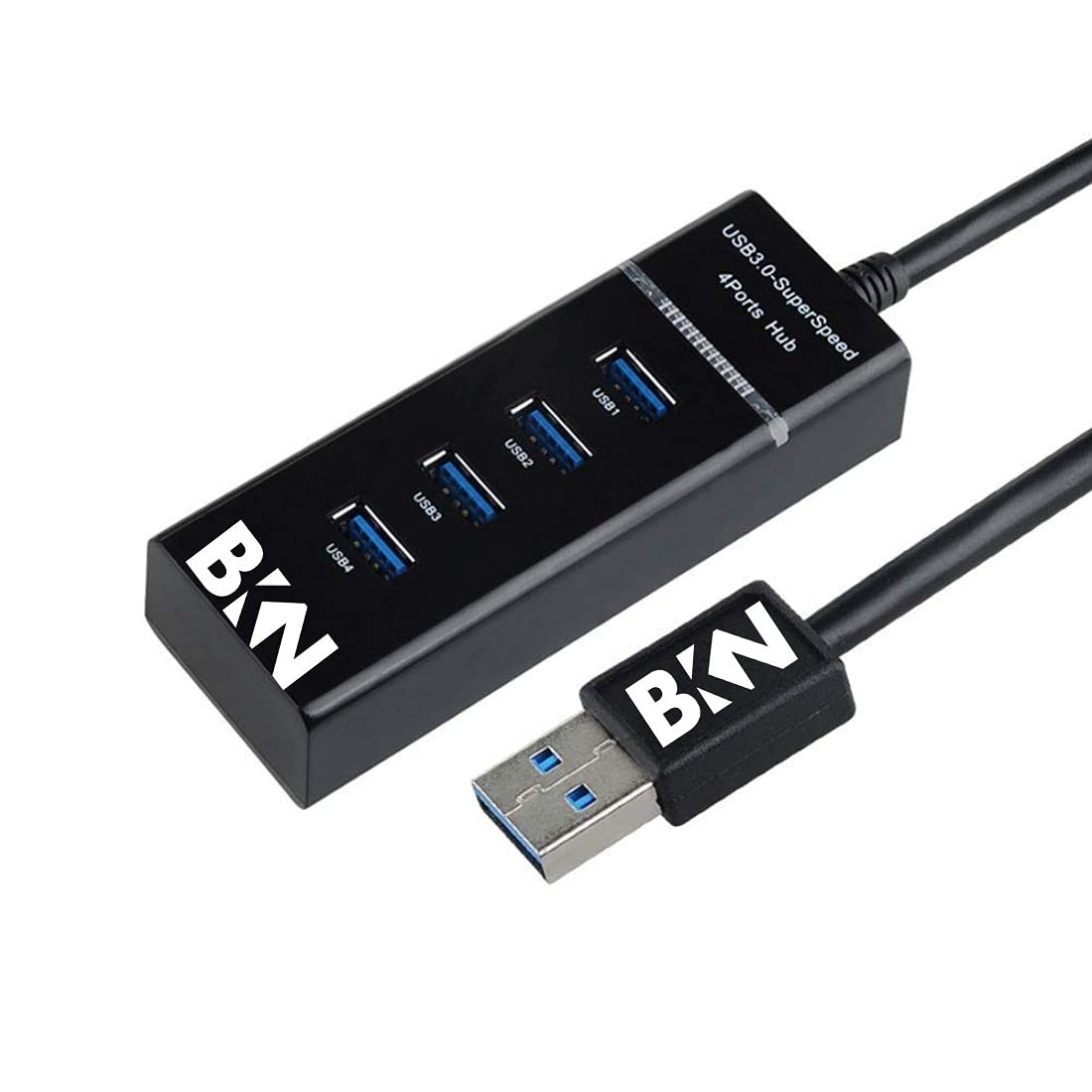 BKN® Faster USB Extension 4 Ports 3.0 USB Hub Super-Speed Portable for Laptop/Notebook/PC/Mobiles/Tablets/All Computers, MP3 Players and Gaming Consoles - Black-image-34