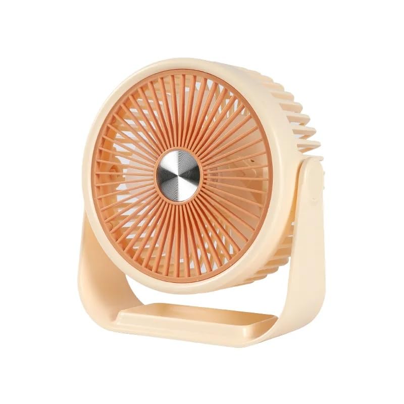 Image of Desidiya USB Rechargeable Mini Desk Fan, Portable Quiet Table Fan, Beige | USB rechargeable mini desk fan with quiet airflow, adjustable tilt and portable design for home, office & travel.