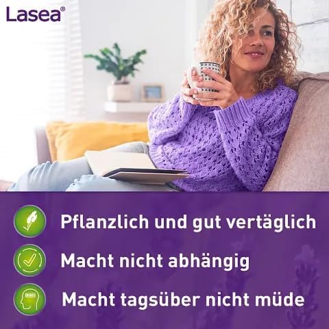 Lasea® hilft natürlich abzuschalten, beruhigt und bessert in Folge den Schlaf Pflanzliches Arzneimittel mit speziellem Lavendelöl | 14 Kapseln