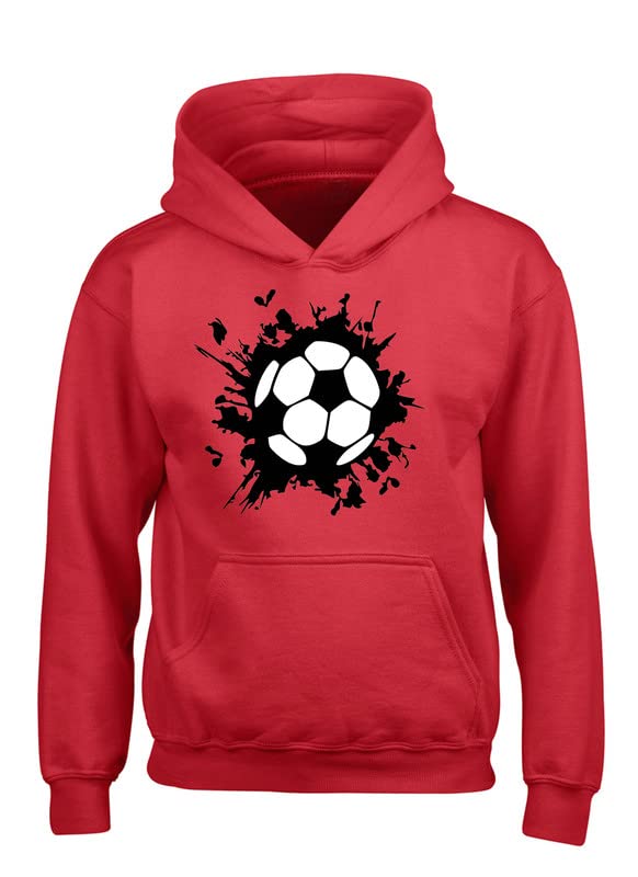 Sweat à capuche adulte Edward Sinclair rouge XS avec motif football jaune et noir
