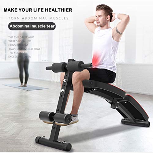 Sit Up Bench w/Reverse Crunch Handle for Ab Bench Exercises, Foldable Decline Crunch Board Fitness Press Bench, Abdominal Exercise Equipment Home Gym workout Sport Max 220Lb-U.S.shipping