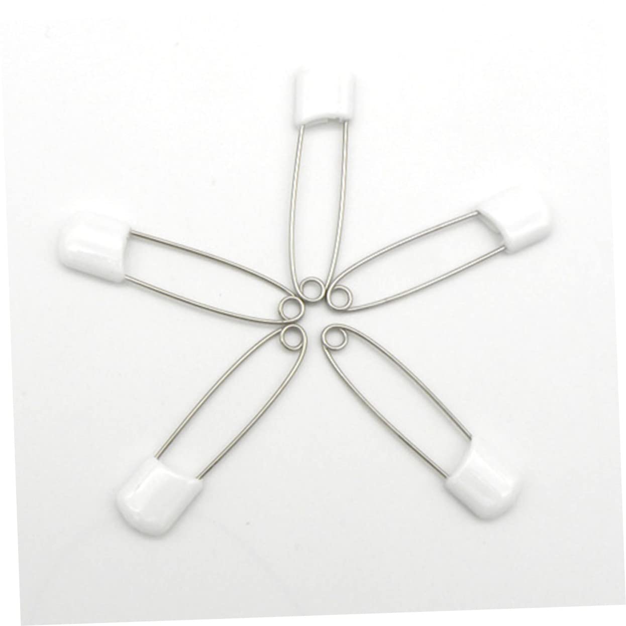 HOODANCOS 50 Pcs 55mm Plastic End Stainless Steel Safety Pins for Cloth Diapers Locking Heads -