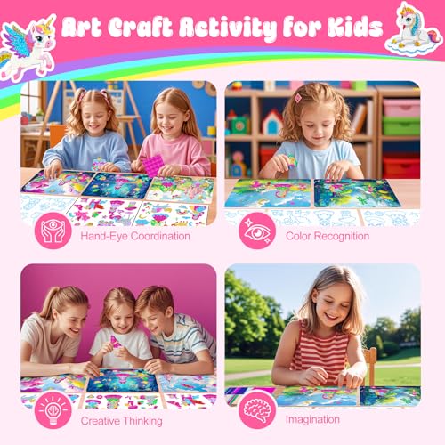 homicozy-Art-Craft-Activity-for-Kids-Foil-Fun-Unicorn-PrincessesNo-Mess-Art-Crafts-for-GirlsDIY-Foil-Foam-StickersCreative-Activity-KitsKids-Travel-ToysGifts-for-Girls-Boys-Ages-4-10