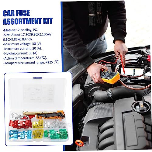 Kit extractor de fusibles automotrices Hemobllo con fusibles de 5/10/15/20/25/30A (15 piezas cada uno) y tester de cobre negro, herramienta esencial para reemplazo y mantenimiento de fusibles de auto miniatura 2