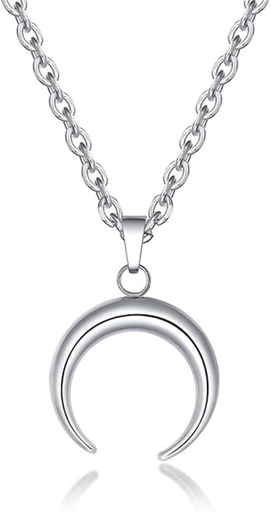 Half Moon Pendant Necklace for Men 