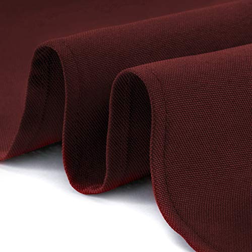 Lann's Linens - 90" Round Premium Tablecloth For Wedding/Banquet/Restaurant - Polyester Fabric Table Cloth - Burgundy #TOP2