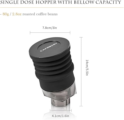 Miniatura 7 de Tolva de dosis única inclinada con fuelle compatible con Eureka Mignon Espresso Coffee Grinder soplador de aire de silicona para limpiar los posos