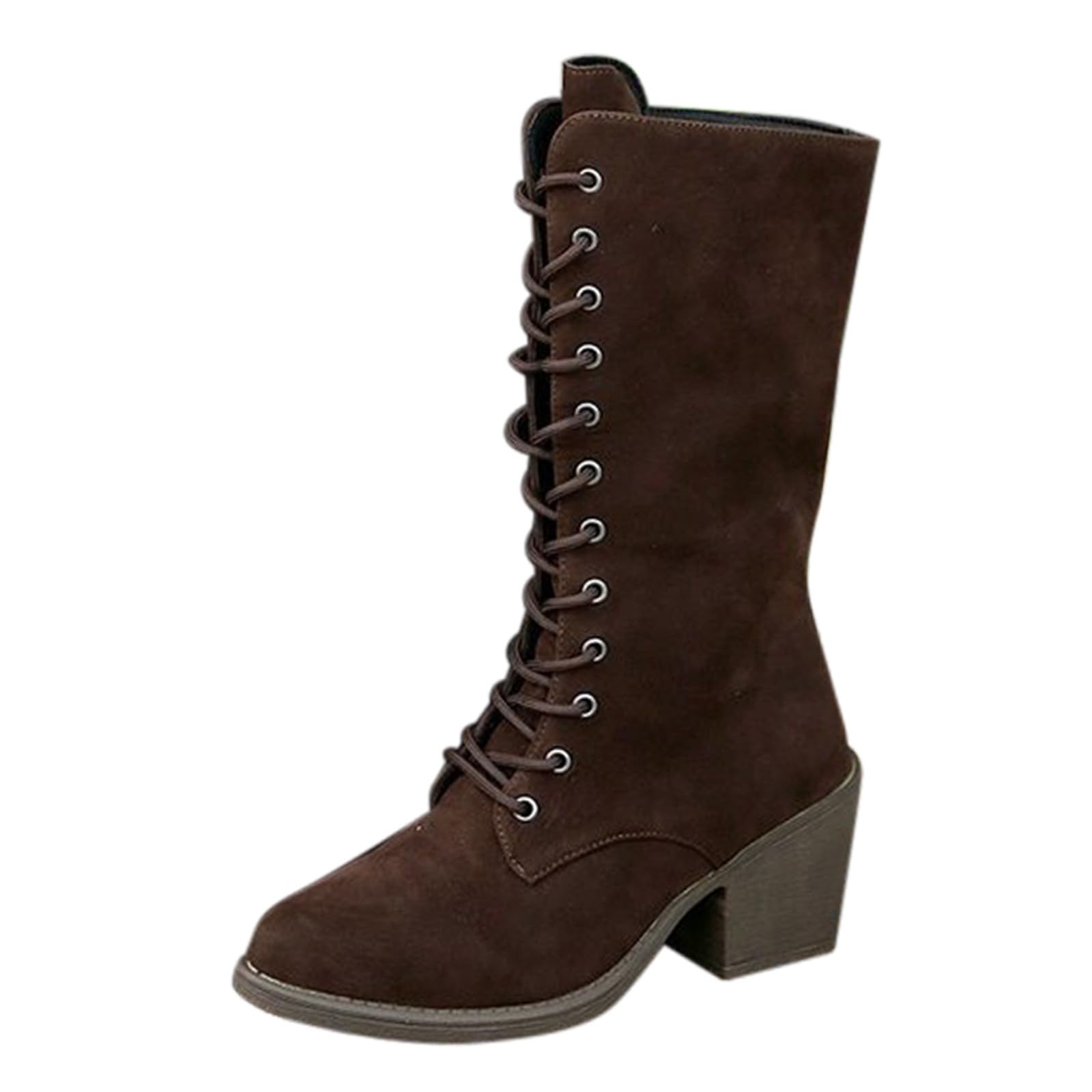 Genérico Botines Mujer Vestir Cordones Plataforma Botas Puntera Redonda Elegantes Zapatos Comodas Ligeros Caminar Bota Casuales Antideslizantes Botin para Otoño Invierno Trabajo Paseo y Uso Diario