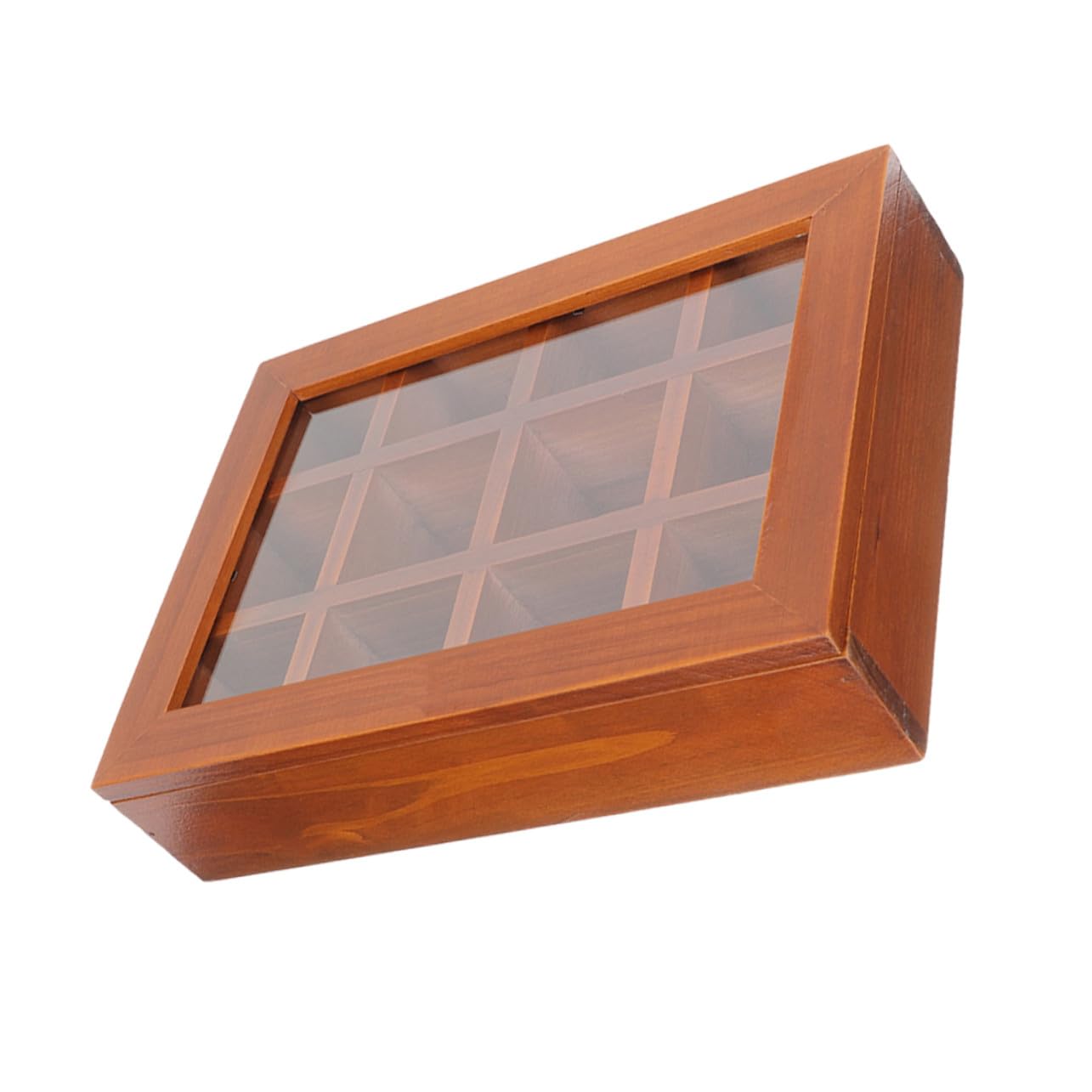 COLLBATH Teebeutel Organizer Holz mit Fächern Transparente Acrylabdeckung Multifunktionale Teebox zur Aufbewahrung von Teebeuteln Zucker und Mehr für Zuhause Büro und Outdoor