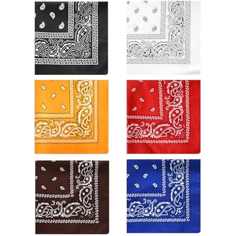 6 Pack Paisley Cotton Bandanas Cover