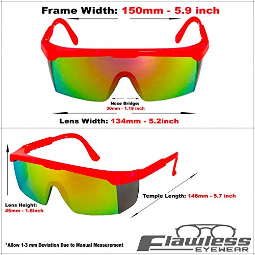 FLAWLESS EYEWEAR Semi Rimless Performance Wrap Around Sport Style Retro Mirrored Unisex Sunglasses4