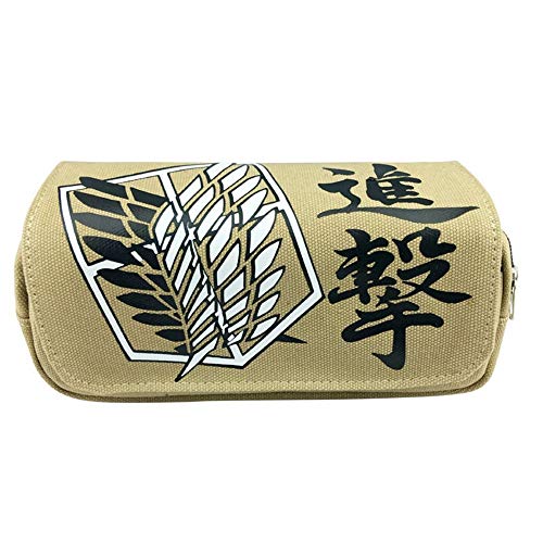 Preisvergleich Produktbild Koupany Anime Angreifen Riesigen Federmäppchen Animation Umgibt Große Kapazität Multifunktionale Doppelschicht-Reißverschluss Männlichen Und Weiblichen Studenten Federmäppchen Schreibwaren Tasche