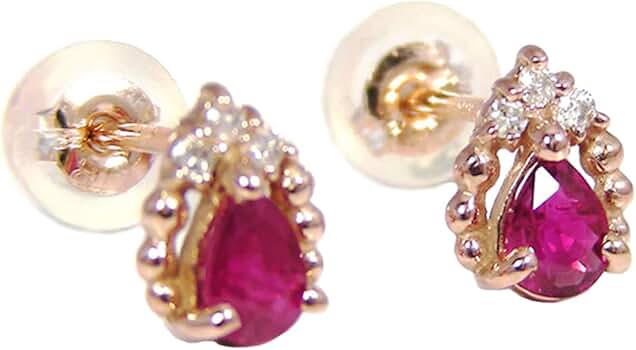 ピンクルビー ドロップピアス k18 Amazon | ルビー ダイヤモンド ピンク ゴールド K18 18金 18K