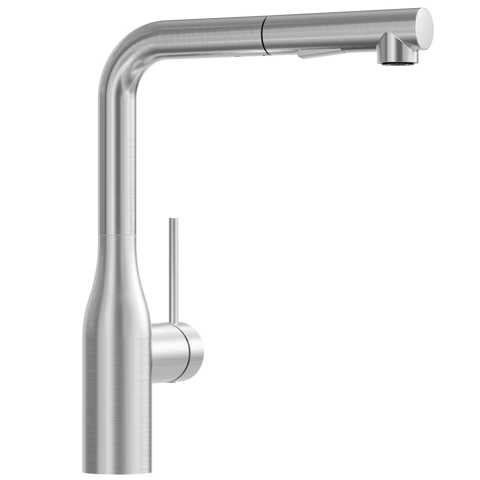 CECIPA Grifo de cocina extraíble, grifo de cocina de alta presión en acero inoxidable, giratorio 360°, robusto y sin fugas, instalación fácil, grifo mezclador con ducha extraíble para fregadero