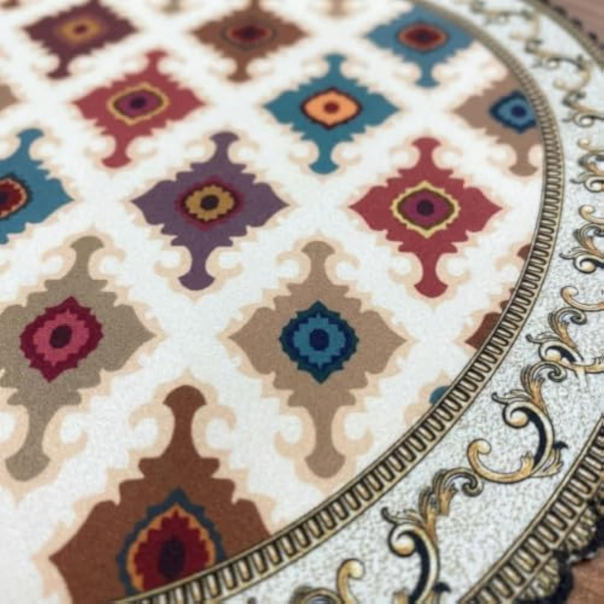 Premium Round Printed Table Placemat 16 Inch