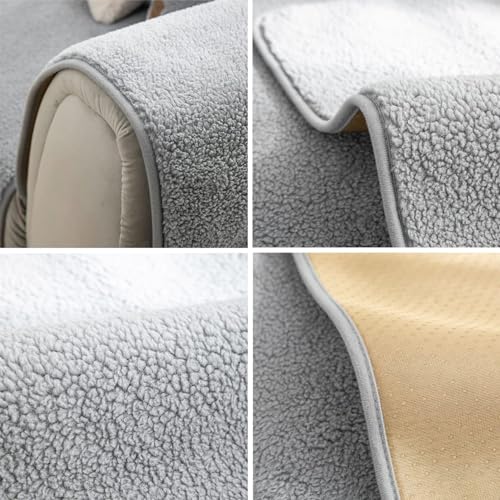 Sofa Überzug- für 1-4 Sitzer, Samt sofa überwurfdecke- mit Rutschfester Unterlage, Sofa überzug l form Sofa Cover Couch Überzug für Haushalte mit Hunden ,Verdicken Sofa Überzug Ecksofa für den Winter
