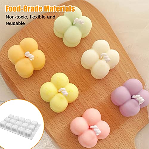 Kerzenform Bubble Kerzen, 15 in 1 3D DIY Silikonform Kerzen GieÃen Formen Heimdekorationen Bastel Silikon Kerzen Silikonform Bubble Candle Form für DIY Mousse Schokolade Kerze Harz Kuchen Handgemachte – Bild 3