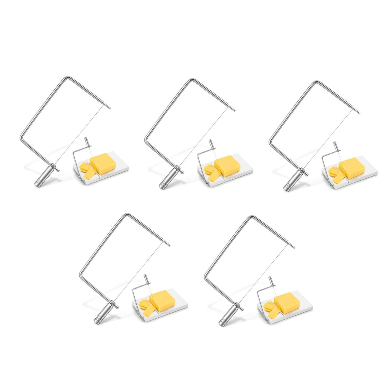 MAGICLULU 5 Stück Edelstahl Käseschneider mit Ergonomischem Griff Rostfrei Präziser Blockkäse Butter- Langlebig und Handlich für Partys und Dinner