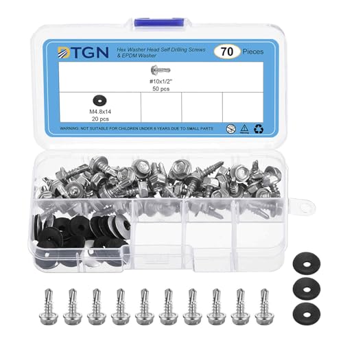 Tornillos autorroscantes hex washer #10x1/2 acero inox miniatura 1