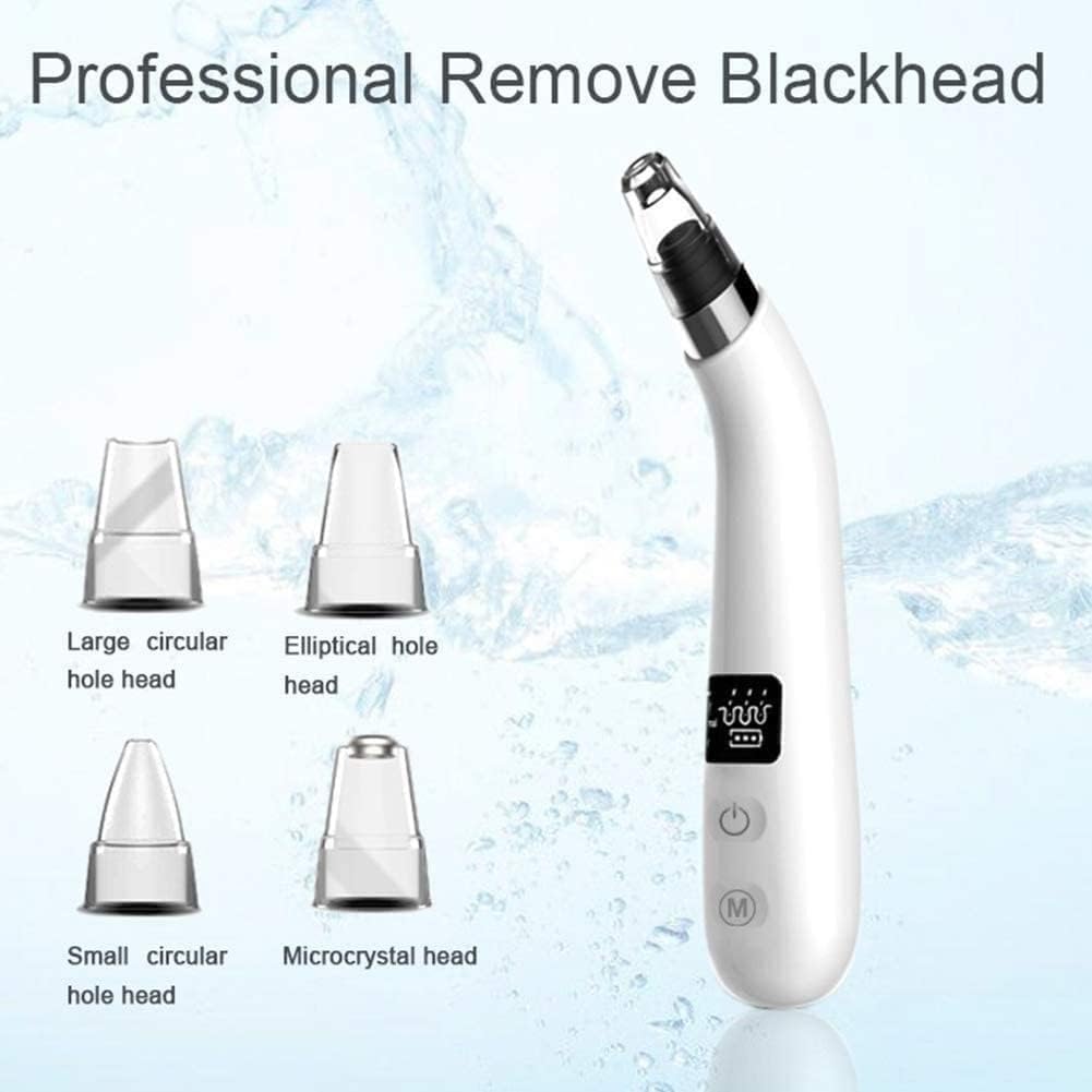 Aspiratore for pori, rimozione Punti Neri del Viso, rimozione Punti Neri, USB Elettrico Ricaricabile, Strumenti for l'estrazione di Punti Bianchi comedoni e Acne con 4 Teste di aspirazione for
