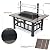 SINGLYFIRE 37 Inch Fire Pit Table with Grill for Outside Large Square Wood Burning firepit Heavy Duty Steel Bonfire Pit Cooking with Spark Screen Log Grate Poker for Backyard Garden Camping