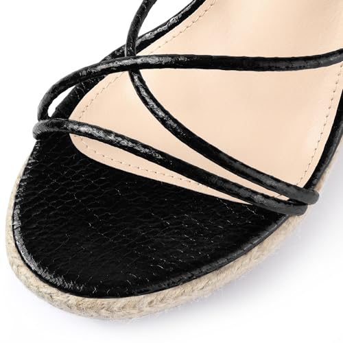 Perphy Strappy Espadrilles Wedges Platform Lace Up Snake Print Sandals for Women2
