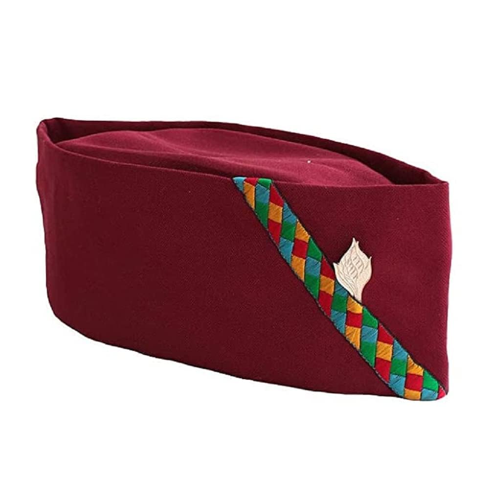 Zacharias Men's Cotton Blended Uttarakhand Cap u-01 (Maroon_Free Size) (Pack of 1)-picture-6