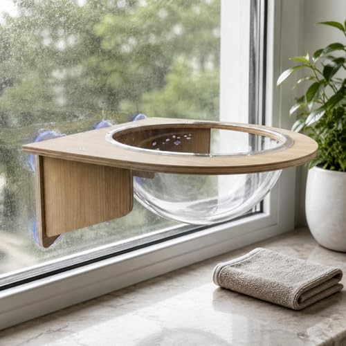 KQFCAZRE Fenster- Katzenliege Transparent Fensterliege Haustiermöbel für an Glasflächen-2