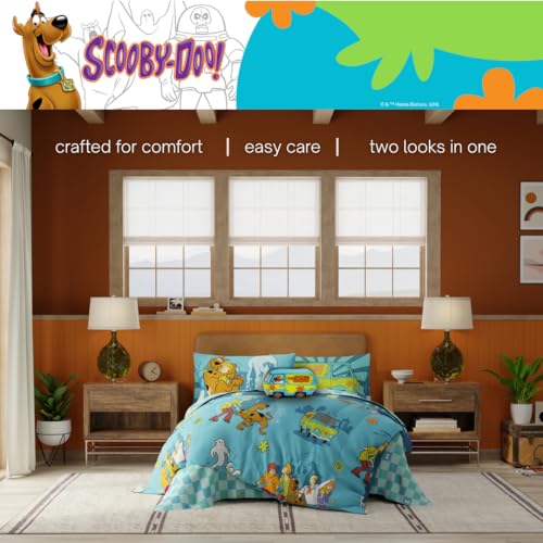 Image of Franco Scooby Doo Scoobtober Bedding 7 Piece Super Soft Reversible Comforter and Sheet Set with Sham, Full, (Officially Licensed Product)